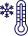 Thermometer and snowflake icon